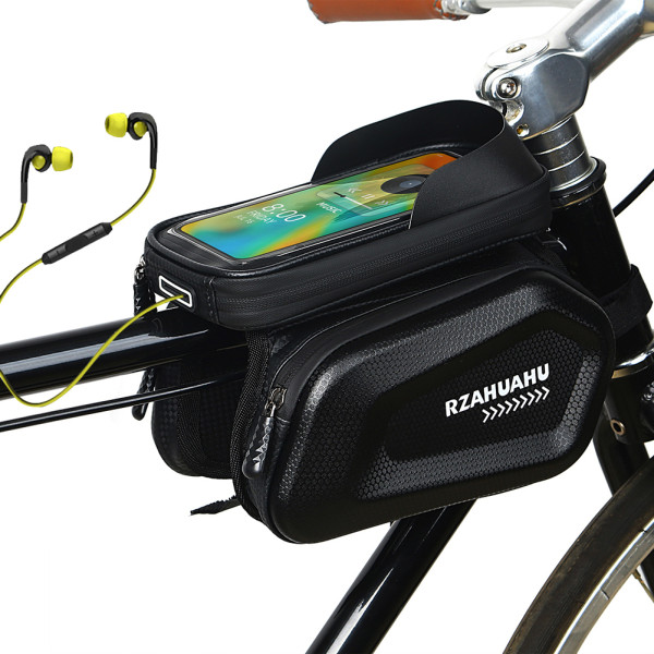 7 Inch Phone Bike Front Frame Bag Touch Screen Waterproof Hard Shell Bicycle Top Tube Storage Bags Organizer Cycling Accessories
