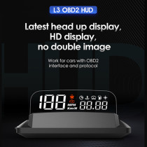 L3 Car HUD OBD 2 II Head Up Display With Speedometer Oil Temperature Gauge Overspeed Water Temperature Alarm Clear Fault Code