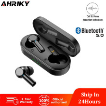 AHRIKY In-Ear ANC Ture Wireless Stereo Bluetooth Earphones Noise Canceling Earbuds 300mAh Charging Case Touch Control Headset