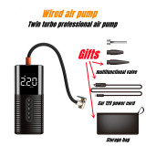 Car Twin Turbo Air Compressor Quick Inflated Protable Electric Tyre Pump Tire Inflator Pumb Auto Wireless Air Pumb for Car Bike