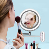 8 inches 3X 5X Magnifying LED Makeup Mirror Wall Mounted 2-face Vanity Mirror Touch Dimming LED Mirror Light Wall Mount Mirrors