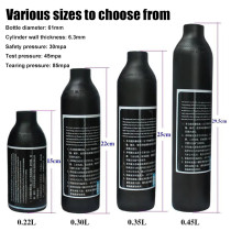 30Mpa 4500psi Aeronautic Aluminuml Bottle PCP Aluminum Cylinder  Oxygen Tank Compressed Air Bottle without High Pressure Regula