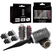 Professional Round Nano Blowing Hair Ceramic Barrel Brush With Replaceable Handle Ionic Hair Round Comb 4 Sizes+4 Hair Claws