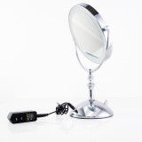 8Desktop 8 Inch Makeup Mirror 2-Face Metal Mirror 3X 5X 10X Magnifying Cosmetic Mirror LED Lamp Adjust the Brightness