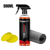 500ml Car Tire Shine Tyre Gloss Spray Refurbishing Agent Polishing Spraying Wax Cleaner Black Rubber Protective Car Accessories