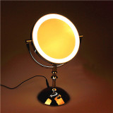 luck vspin 8 Inch Desktop Makeup Mirror 2-Face Metal Mirror 3X 5X 10X Magnifying Cosmetic Mirror LED Lamp Adjust The Brightness