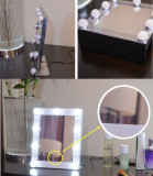 LED Bulb Vanity Lighted Hollywood Makeup MirrorVanity Lighted Hollywood Makeup Mirrors with Dimmer Stage Beauty Mirror
