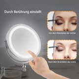 Cosmetic Mirror with LED Lighting Bathroom Mirror Magnifying Mirror 1x/3x 5x Compartments 360°makeup mirror with USB Cable