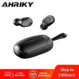 AHRIKY Stereo Wireless Bluetooth Headphone Noise Reduction In-Ear Earbuds 400mAh Charging Case Smart Touch Control Earphone