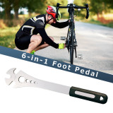 6 in 1 Bicycle Service Spanner MTB Road Bike Foot Pedal Auxiliary Repair Wrench for Riding Enthusiast Accessories