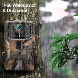 Outdoor Trail Camera 4K 30MP WiFi APP No Glow Night Vision Motion Activated Hunting IP66 Waterproof Wildlife Trap Game Cam
