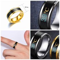 EHSNOIHSAF Fashion Smart Temperature-sensitive Color-changing Titanium Steel Ring for Men Women Exquisite Process Jewelry Design