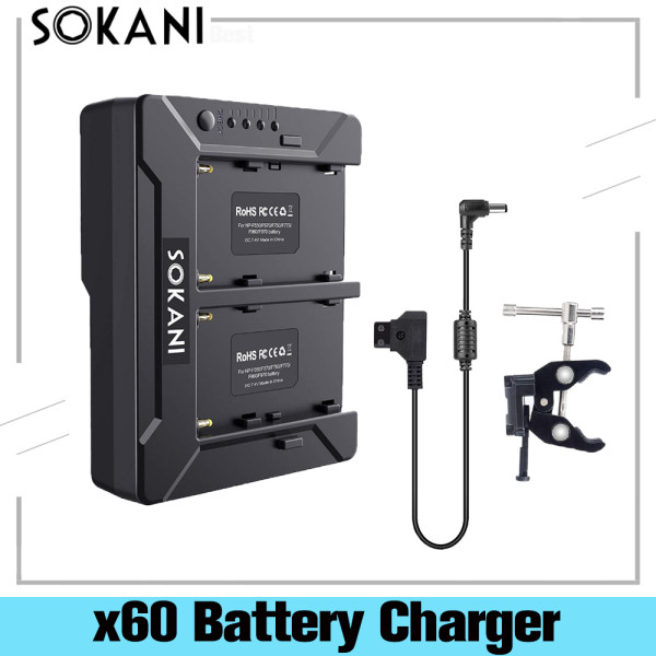Sokani Adapter Plate D-Tap Output for Sony NP-F970 F750 F550 with V-Mount Adapter Clamp for Sokani X60 V2 Led Video Studio Light