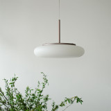 Modern minimalist personality round white chandelier milk tea shop living room bedroom dining room bar lamp