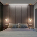 Bedroom bedside corridor hallway pendant lamp Nordic post-modern light luxury restaurant crystal lamp