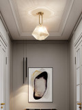 Creative all-bronze small chandelier American light luxury post-modern aisle light corridor light porch light entrance light