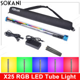 SOKANI X25 Bi-Color RGB Light Portable Handheld Tube Stick CTT Photography Lighting 3000mah Wireless APP Remote Control Lamp