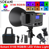 New Sokani X100 RGB Bi-Color COB Led Video Light 100W APP Control Photography Lighting For Studio Video Shooting 2800K-10000K