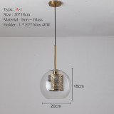 Attic modern Nordic LED chandeliers glass ball chandeliers kitchen lamps dining room chandeliers living room chandeliers