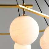 Marble copper chandelier American modern minimalist creative villa living room dining room bedroom ball lamp
