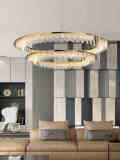 Light luxury post-modern living room lamp stainless steel dining room lamp bedroom room creative chandelier