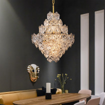 Light luxury living room full copper crystal modern minimalist club hotel lobby creative personality dining room chandelier