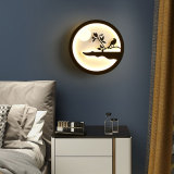 Modern minimalist creative Nordic bedside lamp lighting luxury background wall character LED living room corridor wall lamp