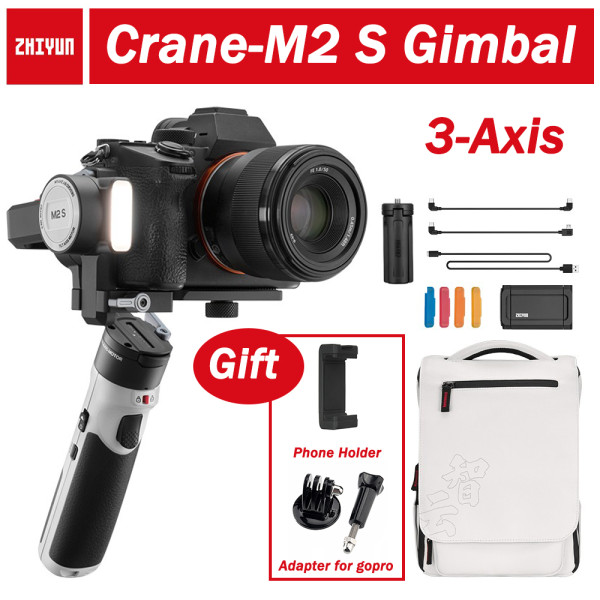 ZHIYUN Crane M2S 3-Axis Gimbal Handheld Stabilizer Mirrorless Cameras for Sony Canon Action Compact Camera Smartphones
