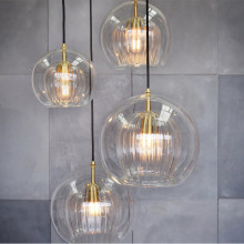 Nordic E27 single head glass chandelier simple modern jellyfish bedside restaurant bar ins decorative small chandelier