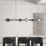 Dining room chandelier modern minimalist LED line Nordic table lamp creative bar long strip designer lamp ceiling chandelier