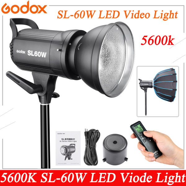 Godox SL60W SL-60W 5600K Studio Continuous LED Video Light Lamp 5600K Bowens Mount for Photography Studio Youtube Tiktok Live