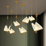 Nordic minimalist butterfly chandelier modern restaurant bar counter duplex staircase bedside lamp decorative lamp
