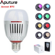 Aputure Accent B7C 7W RGBWW LED Smart Light Bulb 2000K-10000k CRI 95+ TLCI 96+ Sidus Link App Control Battery DC Mode lights