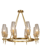 Postmodern copper chandelier simple living room bedroom study luxury glass lamp