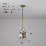 Attic modern Nordic LED chandeliers glass ball chandeliers kitchen lamps dining room chandeliers living room chandeliers