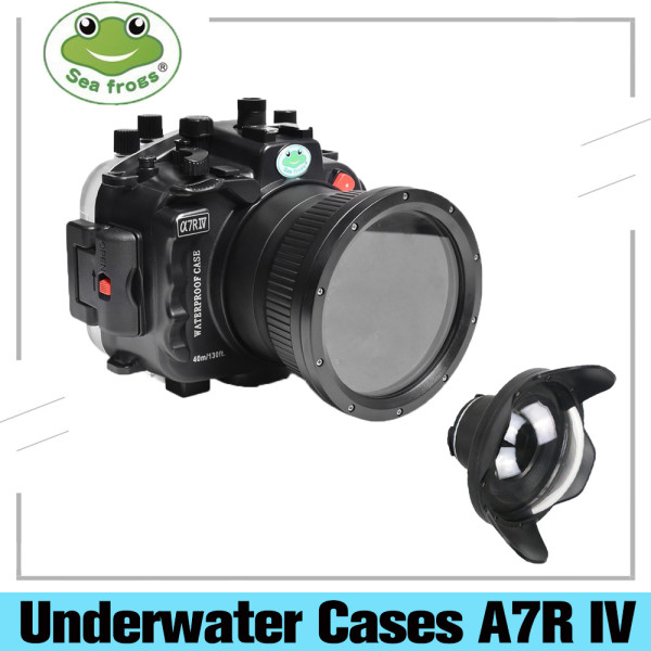 Seafrogs 40M/130FT Underwater Camera Housing For Sony A7R IV with 28-70mm Long Flat Port Wire Angle Dome Port Kit
