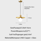 Nordic chandelier all copper light luxury room bedroom bedside living room dining room bar personality single small chandelier