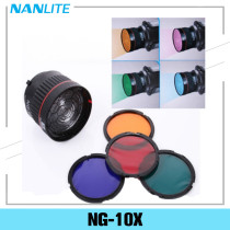 Nanguang NG-10X Studio Light Focus Lens Bowen Mount For Flash Led Light With 4 Color Filter Light Set Photography Accessories