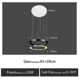 Nordic restaurant chandelier hand-controlled induction switch ring light simple creative net red bedroom light can lift the lamp