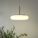 Modern minimalist personality round white chandelier milk tea shop living room bedroom dining room bar lamp