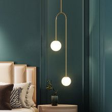 New bedroom bedside chandelier modern minimalist Nordic light luxury living room TV wall chandelier creative LED home light