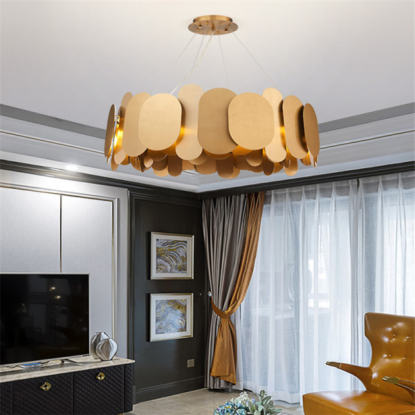 Postmodern new stainless steel art chandelier dining room villa living room Nordic creative light exhibition hall lamps