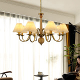 American minimalist pastoral solid wood chandelier living room hall bedroom homestay LED ceiling lamps