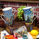 Art Painting Mug Van Gogh Oil Painting Bone China Mug Literary Household Ceramic Milk Mug Gift Box Mugs Coffee Cups Eco Friendly