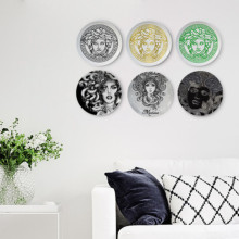 Snake Maiden Medusa Gorgon Painting Plate Wall Hanging Plate Modern Fashion Decorative Standing Dish Plate Wall Home Decor