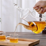 High Borosilicate Glass Teapot Heat Resistant Cold Kettle Filter Transparent Flower Tea Coffee Pot Pot Office Teaware 1L/500ml