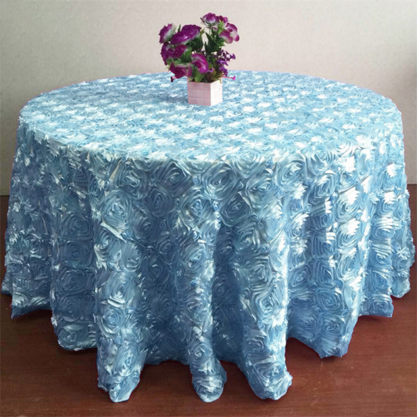 3D Rose Round Tablecloth Dining Table Cover 305cm Nordic Tablecloth Satin Table Cloth Round For Wedding Decoartion Christmas