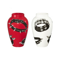 20FW Studied Collars Vase Punk Collar Ceramic Vase Luxury Brand Designer Speedy Hand Bag Vase Resin Flower Pot Home Decoration