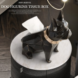 Dog Figurine Resin Black Dog Tissue Holder Craft For Kitchen Room Table Top Home Decor Modern Creative Geometric Dog Tissue Box