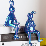 Electroplated Rabbit Statue Nordic Animal Ornaments Home Decoration Luxury Sculpture Living Room Desk Decor Figurines Interior